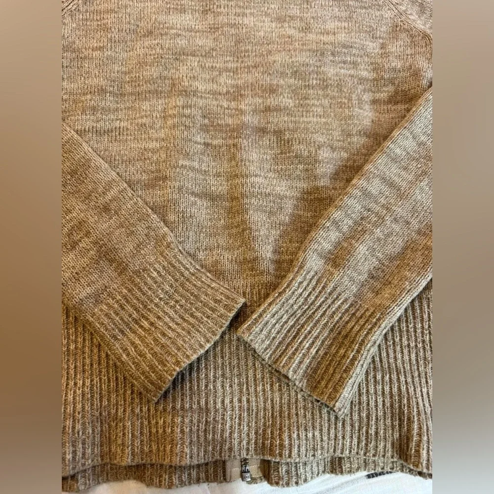 Nom De Guerre Zip Cardigan Wool Blend Sweater Beige Single Pocket Archive